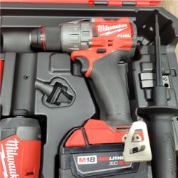 AS-IS MILWAUKEE M18 FUEL 18V Lithium-Ion Brushless Cordless Hammer Drill and Impact Driver Combo Kit (2-Tool) with 2 Batteries