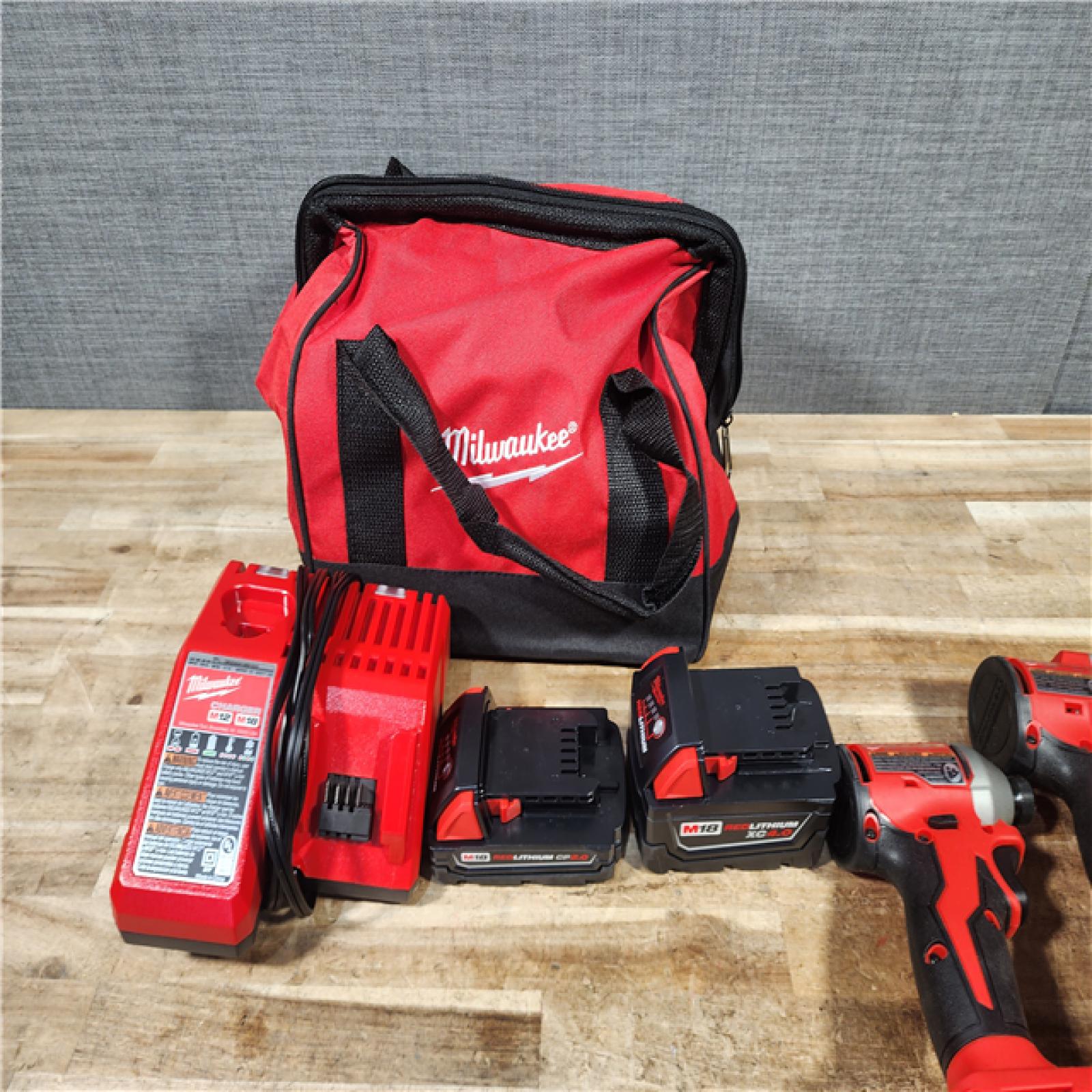 HOUSTON LOCATION - AS - IS Milwaukee 18-Volt Lithium-Ion Brushless Cordless Compact Hammer Drill/Impact Combo Kit