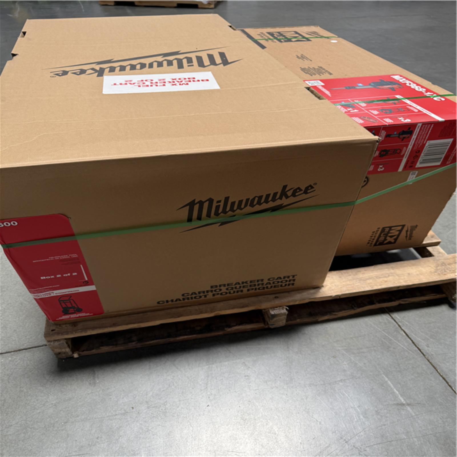 CALIFORNIA NEW Milwaukee Breaker & Cart, includes (1) Battery & Charger (damaged box)