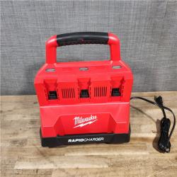 HOUSTON LOCATION - AS-IS Milwaukee 18-Volt Lithium-Ion Battery Pack (2) 5.0Ah and High Output Battery Pack (2) 6.0Ah with PACKOUT 6-Port Rapid Charger