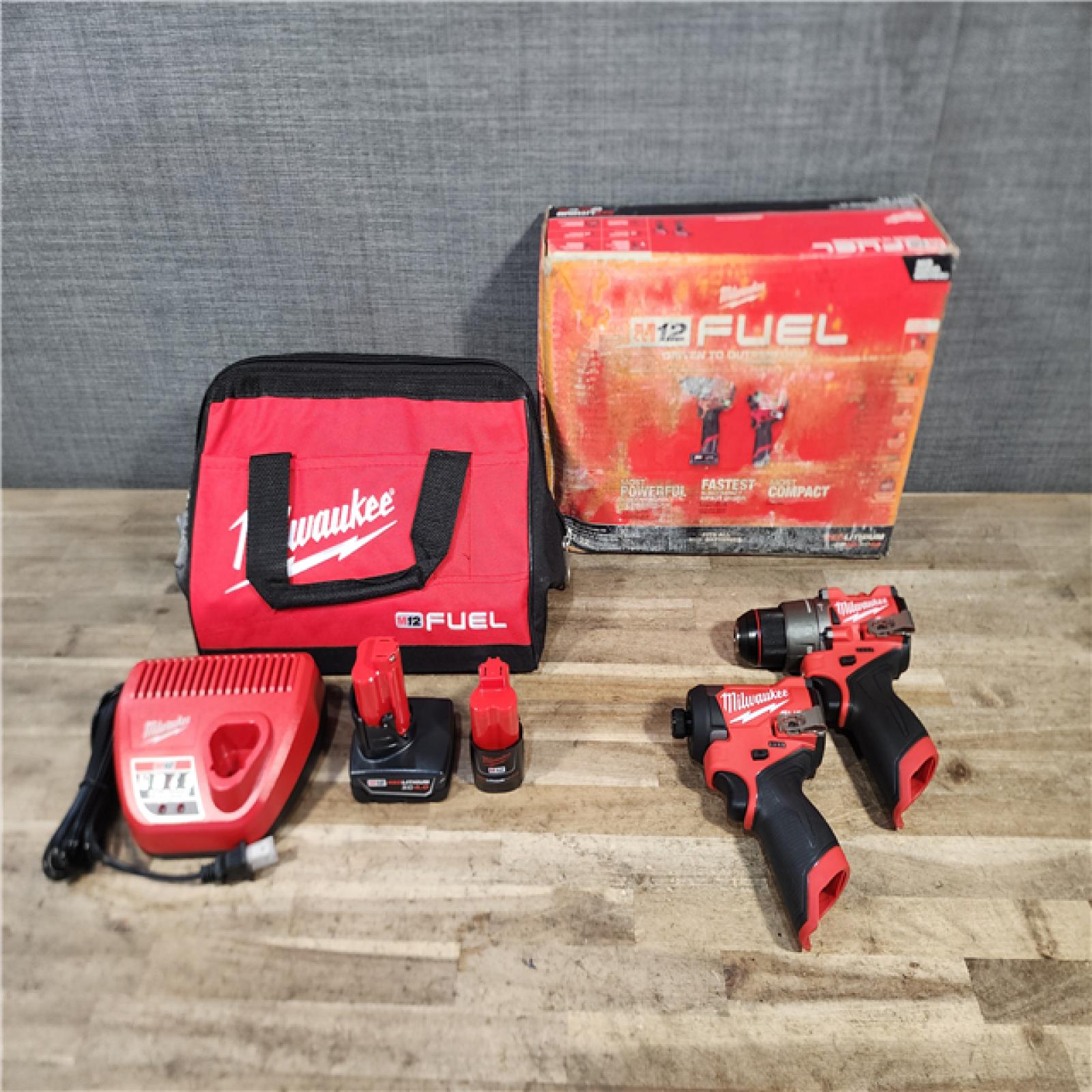 HOUSTON LOCATION - AS-IS (APPEARS LIKE NEW) Milwaukee FUEL 12-Volt Lithium-Ion Brushless Cordless Hammer Drill and Impact Driver Combo Kit