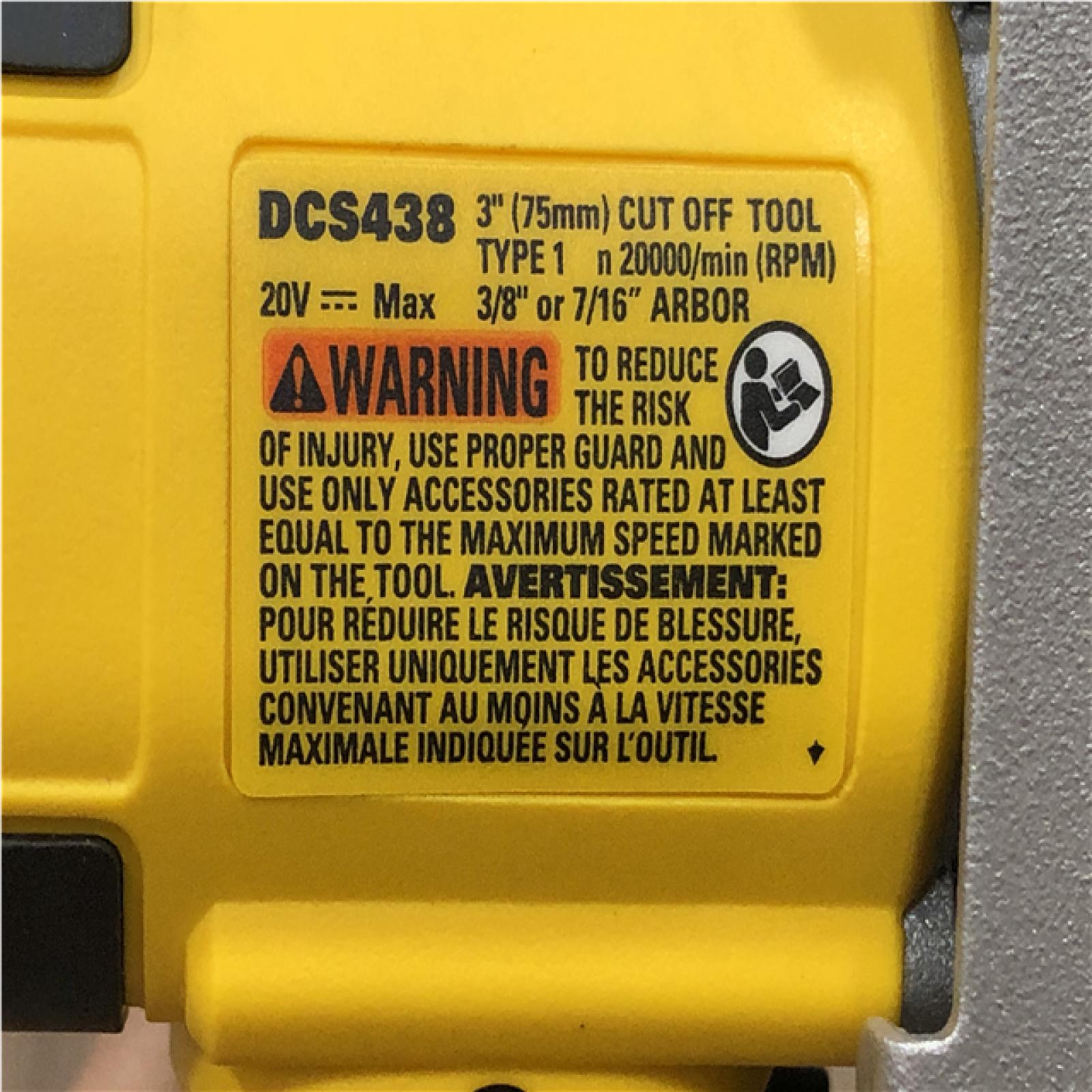 AS-IS DEWALT 20V XR Cordless 3 in. Cut-Off Tool (Tool Only)