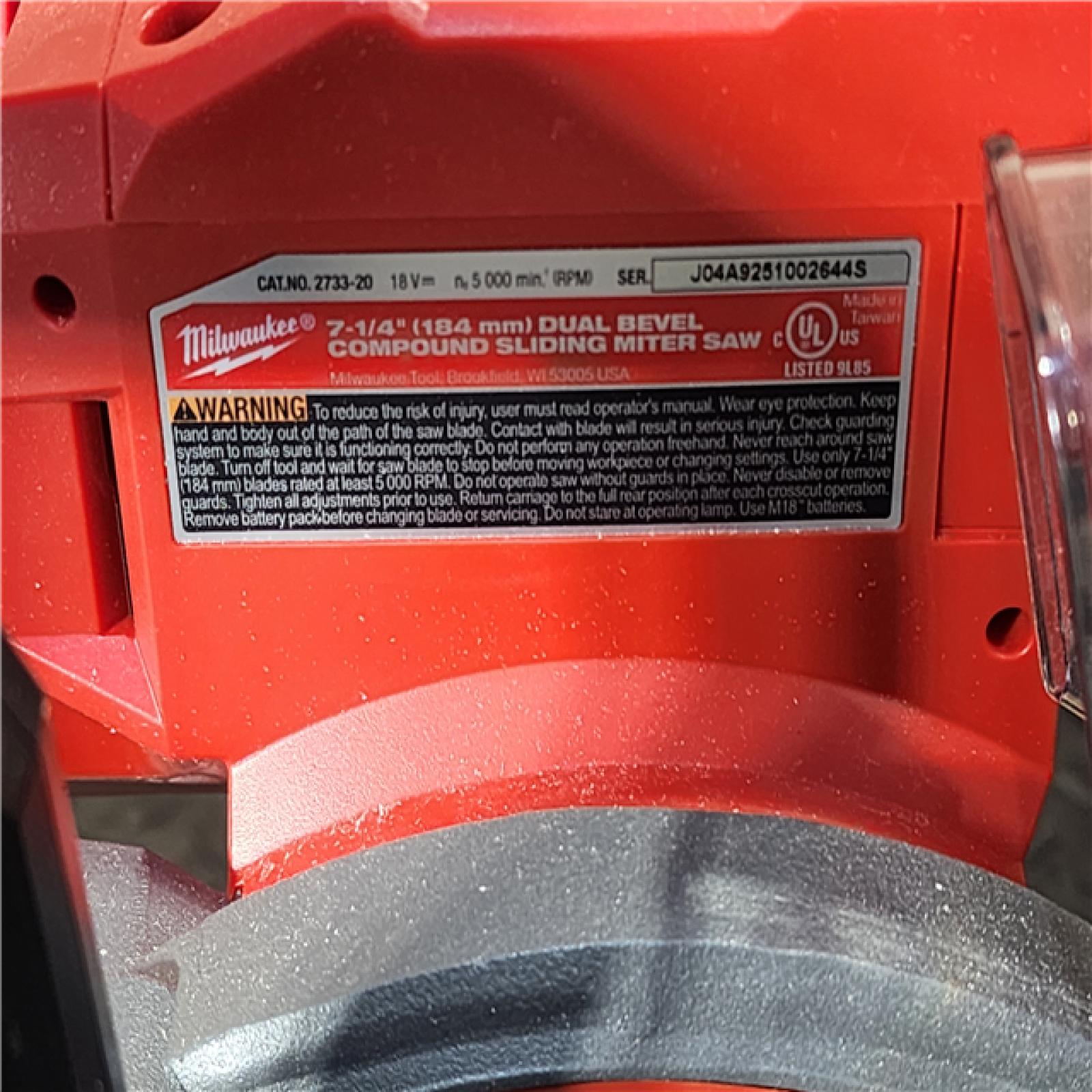 HOUSTON LOCATION - AS-IS Milwaukee M18 FUEL 7-1/4 in. Cordless Brushless Dual-Bevel Sliding Compound Miter Saw (TOOL ONLY)