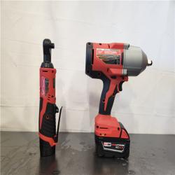 AS-IS- Milwaukee M12/M18 12/18V Lithium-Ion Cordless 3/8 in. Ratchet and 1/2 in.Combo Kit