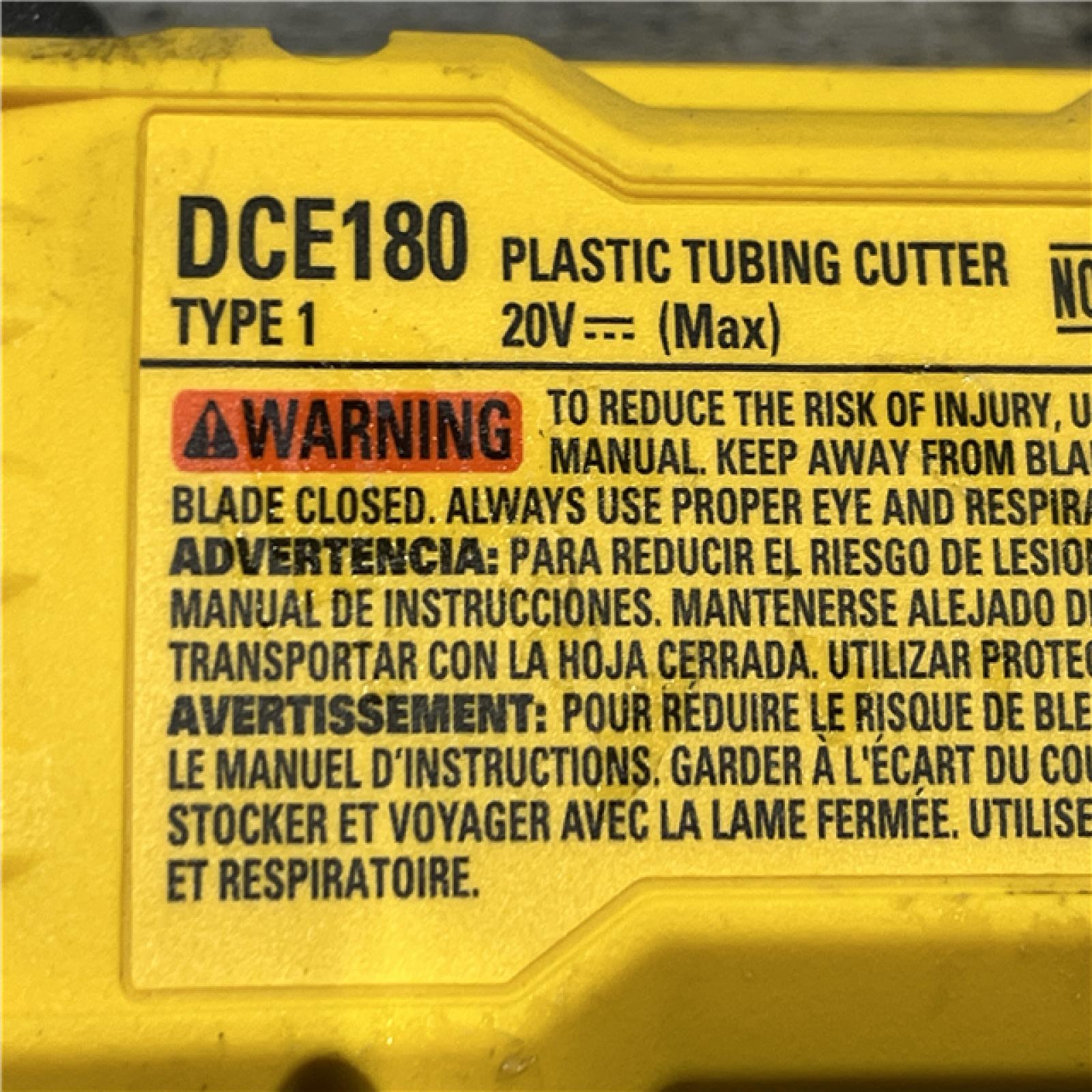 AS-IS DEWALT 20V MAX Cordless Plastic Tubing Cutter (Tool Only)