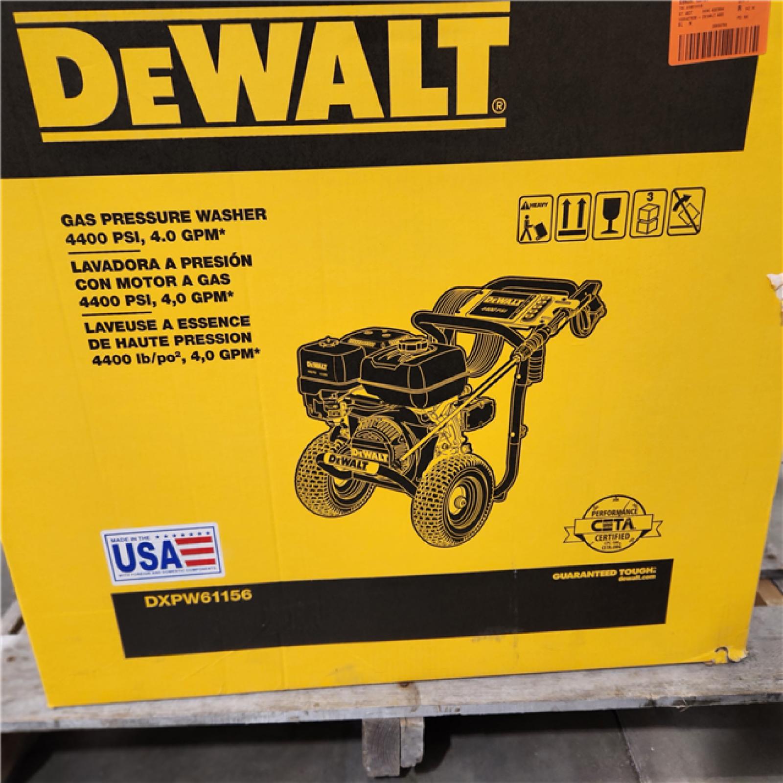 Dallas Location AsIs DEWALT 4400 PSI 4.0 GPM Gas Pressure Washer
