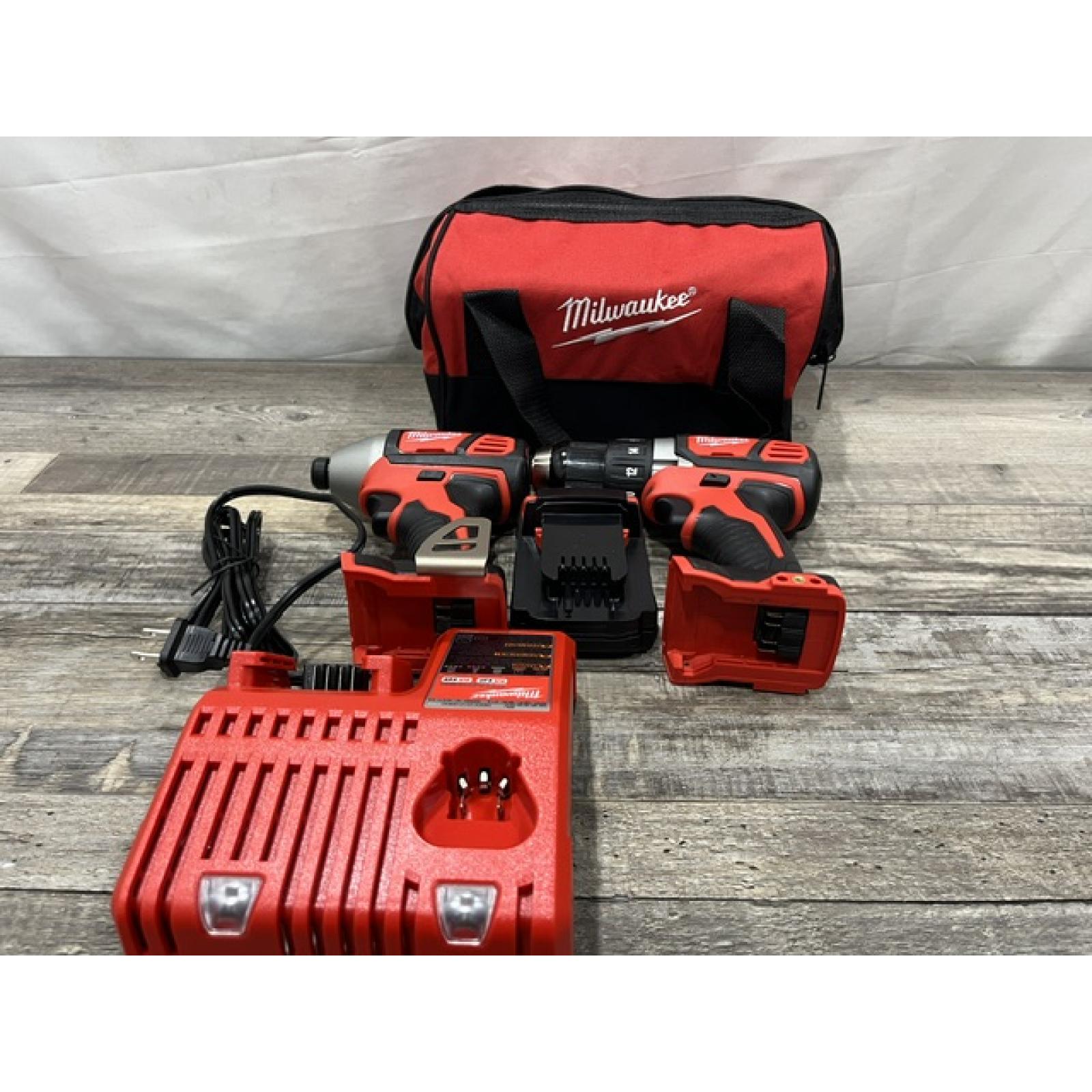 AS-IS Milwaukee 18V Lithium-Ion Cordless Drill Driver/Impact Driver Combo Kit