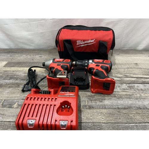AS-IS Milwaukee 18V Lithium-Ion Cordless Drill Driver/Impact Driver Combo Kit