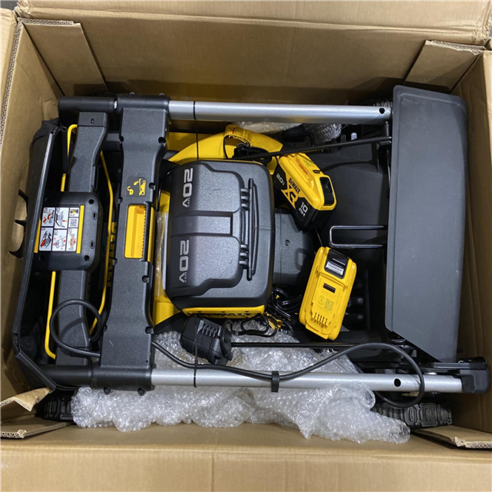 As-Is- DEWALT-2x20V MAX 21 in. Cordless Battery Powered Push Lawn Mower Kit with (2) 10 Ah Batteries and Chargers