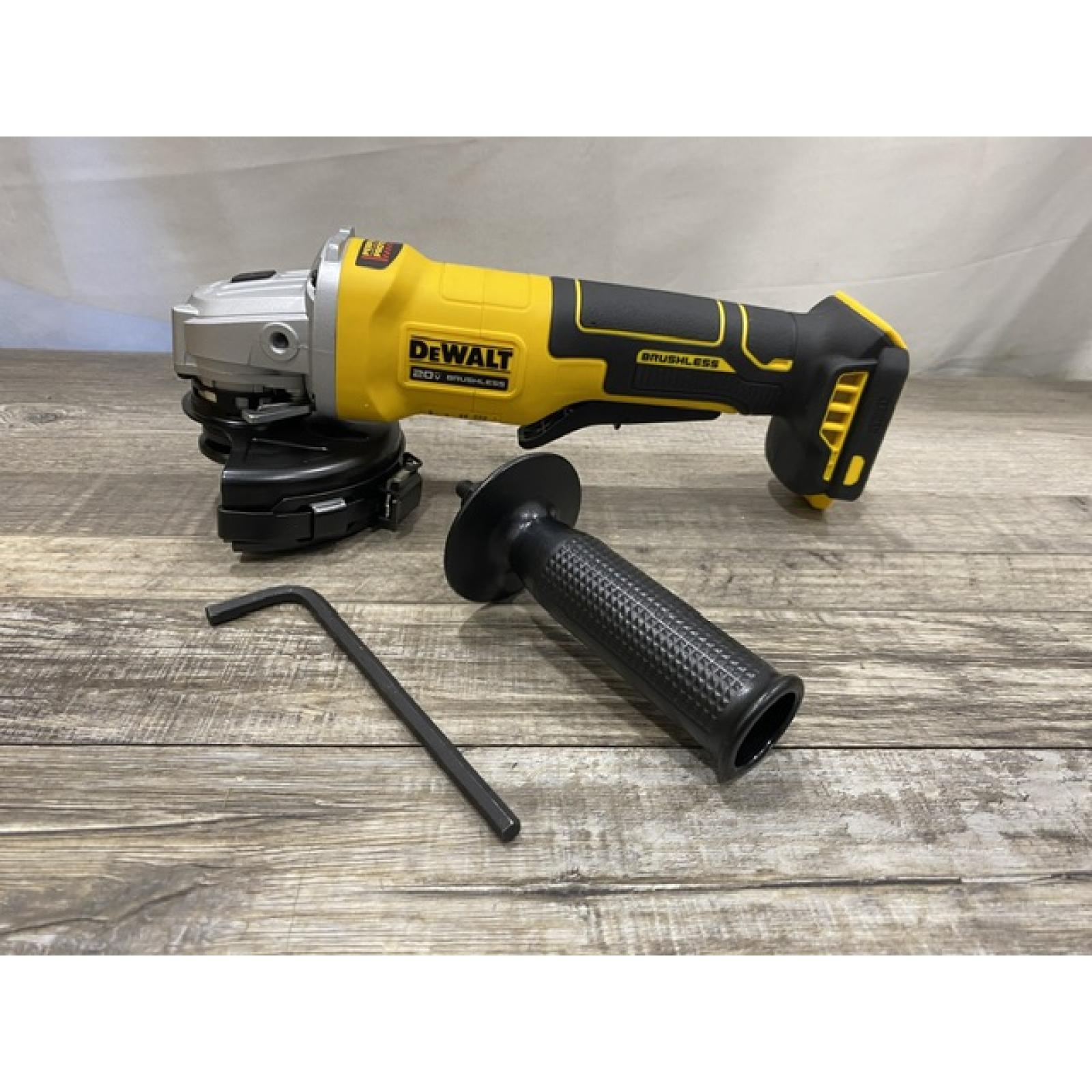AS-IS DEWALT 20V MAX Cordless Brushless 4-1/2 in. Angle Grinder with Paddle Switch (Tool Only)