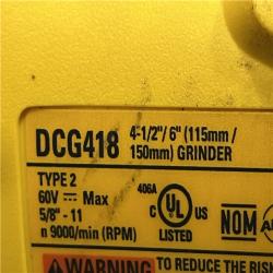 AS-IS DEWALT FLEXVOLT 60V MAX Cordless Brushless 4.5 in. to 6 in. Small Angle Grinder with Kickback Brake (Tool Only)