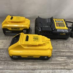 AS-IS DEWALT 20V MAX Lithium-Ion Starter Kit with 4.0 Ah and 5.0 Ah Batteries and Charger