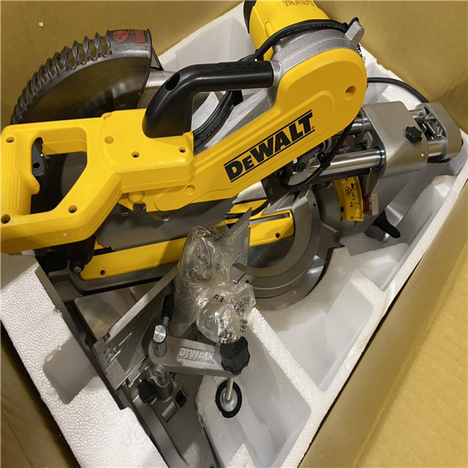 As-Is- DeWalt 15 Amps 12 in. Corded Dual-Bevel Sliding Compound Miter Saw