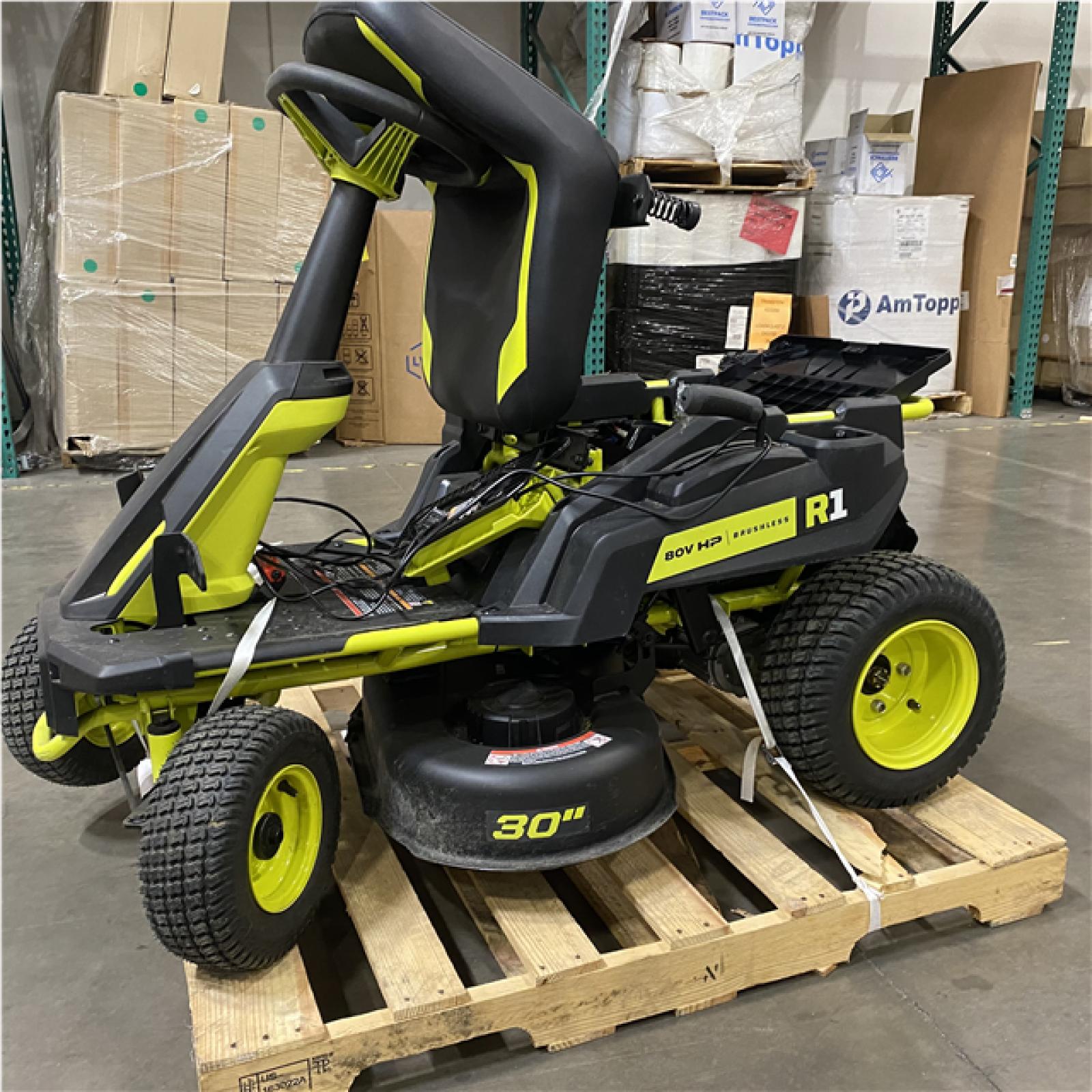 Dallas Location - As-Is RYOBI R1 80V HP 30 in. Riding Lawn Mower