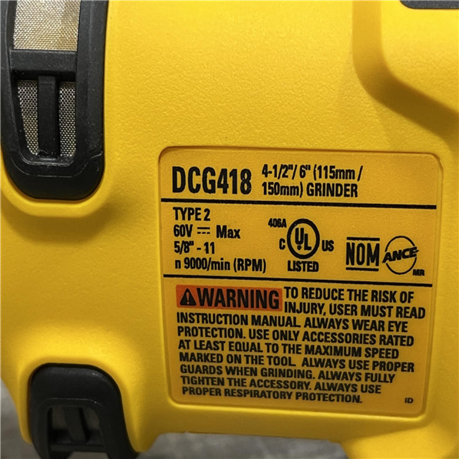 AS-IS DEWALT FLEXVOLT 60V MAX Cordless Brushless 4.5 in. to 6 in. Small Angle Grinder with Kickback Brake (Tool Only)