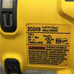 AS-IS DEWALT FLEXVOLT 60V MAX Cordless Brushless 4.5 in. to 6 in. Small Angle Grinder with Kickback Brake (Tool Only)