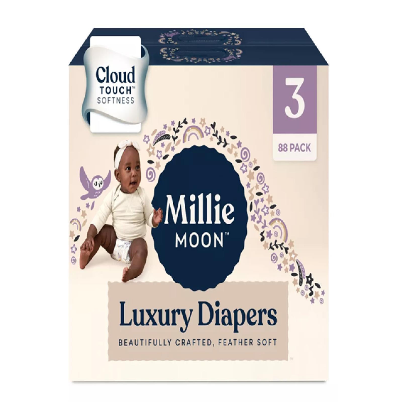 DALLAS LOCATION - Millie Moon Luxury Disposable Diapers - Size 3 (88ct PER CASE) PALLET-(35 CASES)