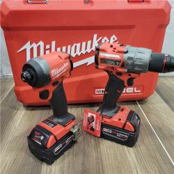 AS-IS  Milwaukee M18 FUEL 18V Lithium-Ion Brushless Cordless Hammer Drill and Impact Driver Combo Kit (2-Tool) with 2 Batteries