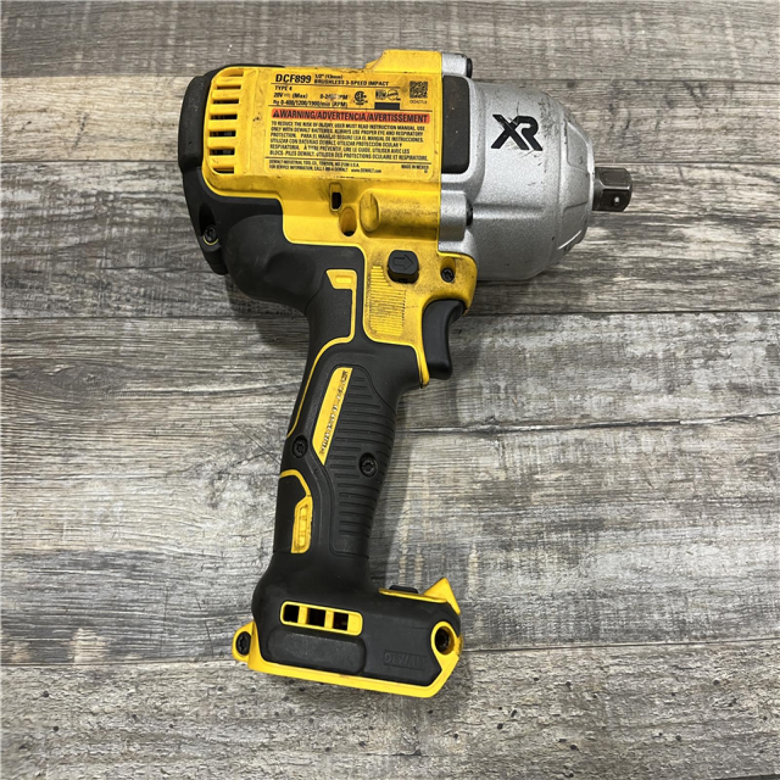 AS-IS DEWALT 20V MAX XR Cordless Brushless 1/2 in. High Torque Impact Wrench with Detent Pin Anvil (Tool Only)