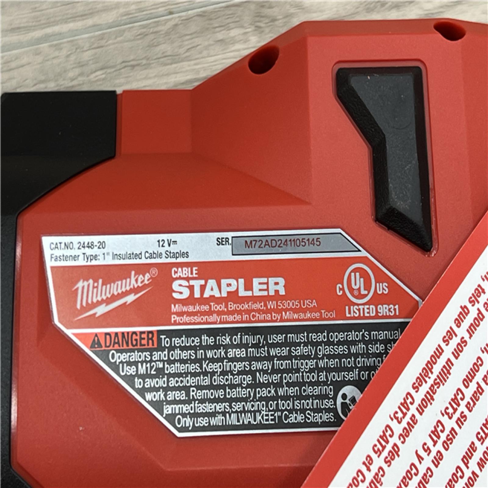 AS-IS Milwaukee 12-Volt Lithium-Ion Cordless Cable Stapler (Tool-Only)