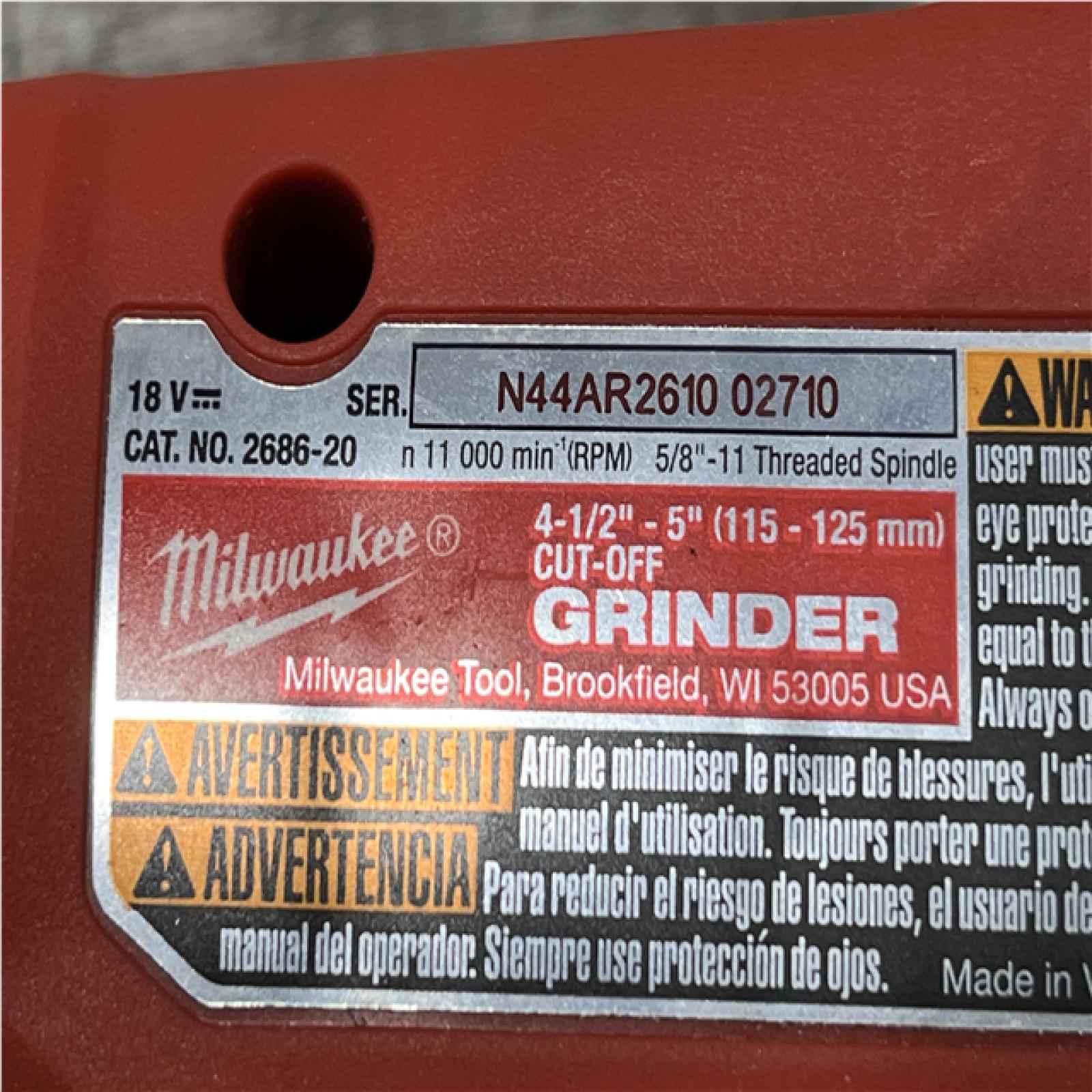 AS-IS Milwaukee 18V Lithium-Ion Brushless Cordless 4-1/2 in./5 in. Grinder w/Paddle Switch (Tool-Only)
