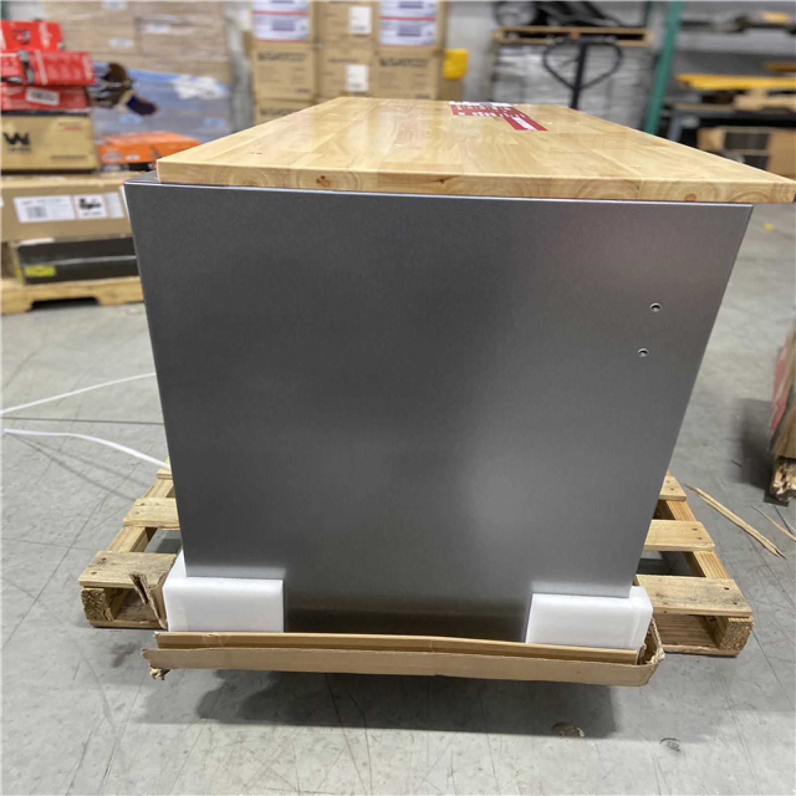 DALLAS LOCATION - Husky 61 in. W x 24 in. D Standard Duty 10-Drawer Mobile Workbench Tool Chest with Sliding Bin Storage Drawer in Silver