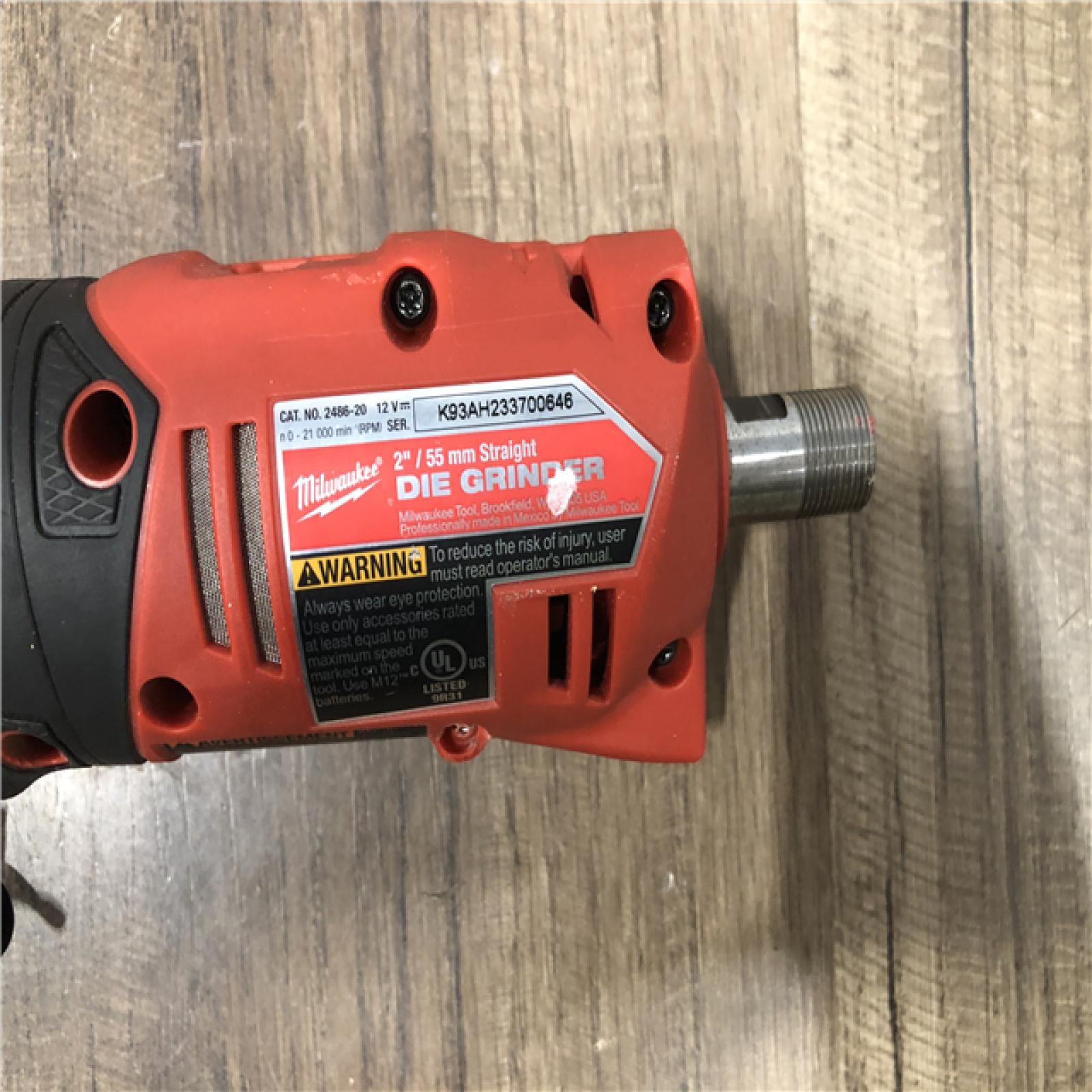 AS-IS Milwaukee FUEL 12V Lithium-Ion Brushless Cordless 1/4 in. Straight Die Grinder (Tool-Only)
