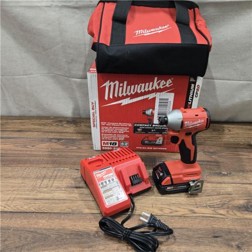 AS-IS Milwaukee M18 Compact Brushless 1/4  Hex Impact Driver Kit