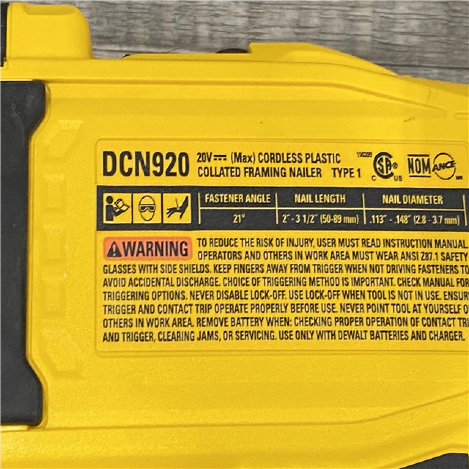 AS-IS DEWALT 20-Volt 21° Cordless Framing Nailer (Tool-Only)