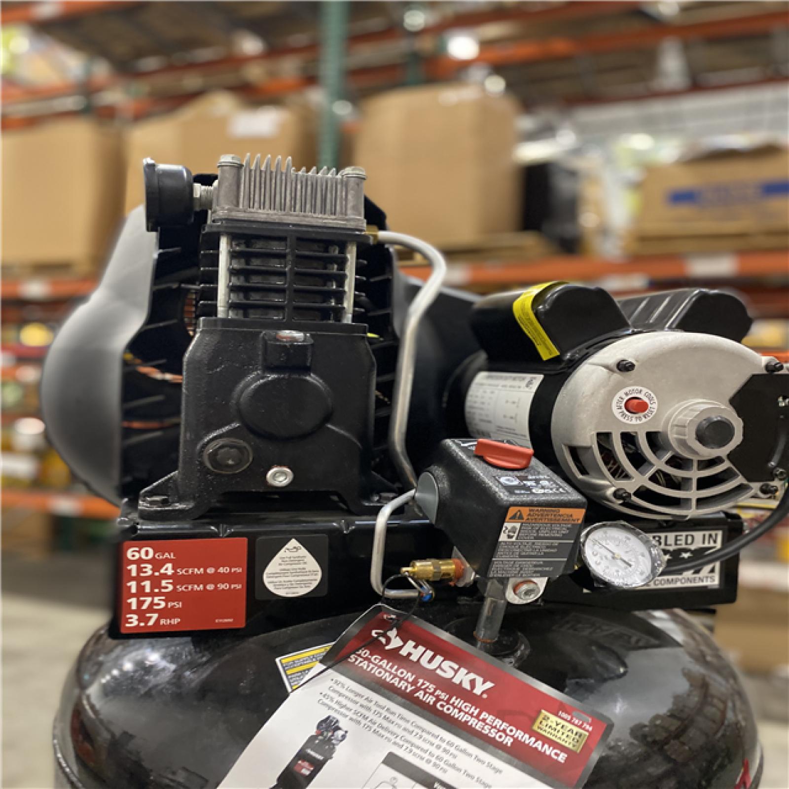 Dallas Location - As-Is Husky 60 Gal. 3.7 HP  175 PSI Electric Air Compressor
