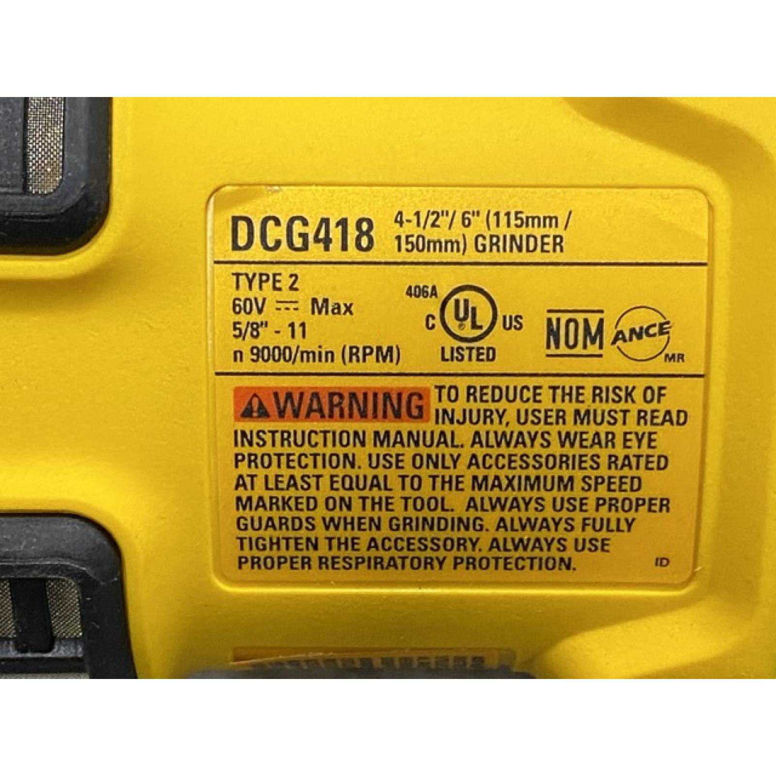 AS-IS DEWALT FLEXVOLT 60V MAX Cordless Brushless 4.5 in. to 6 in. Small Angle Grinder with Kickback Brake (Tool Only)