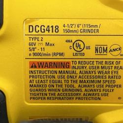 AS-IS DEWALT FLEXVOLT 60V MAX Cordless Brushless 4.5 in. to 6 in. Small Angle Grinder with Kickback Brake (Tool Only)