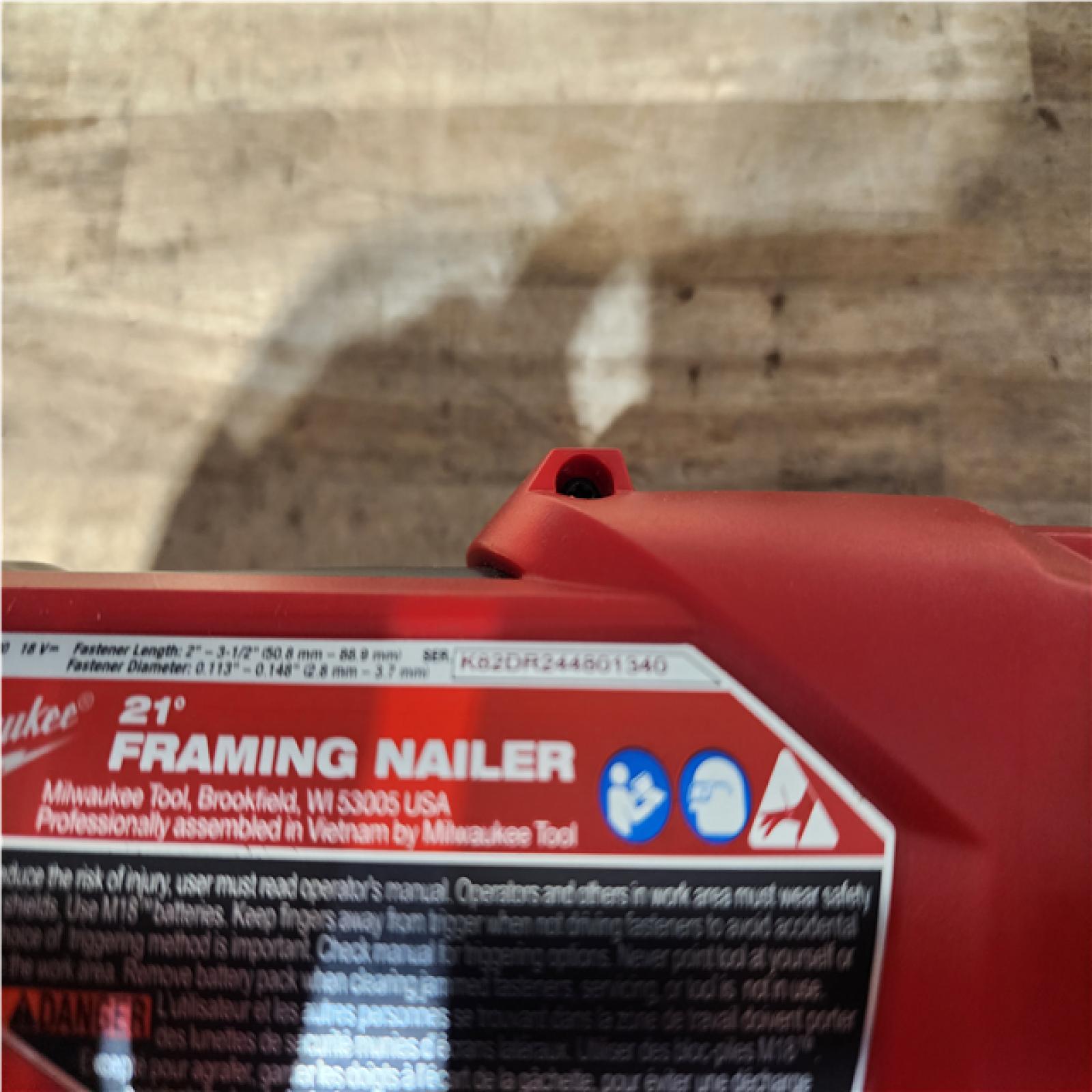Houston Location AS-IS Milwaukee FUEL 3-1/2 in. 18-Volt 21-Degree Lithium-Ion Brushless Cordless Framing Nailer (Tool-Only)