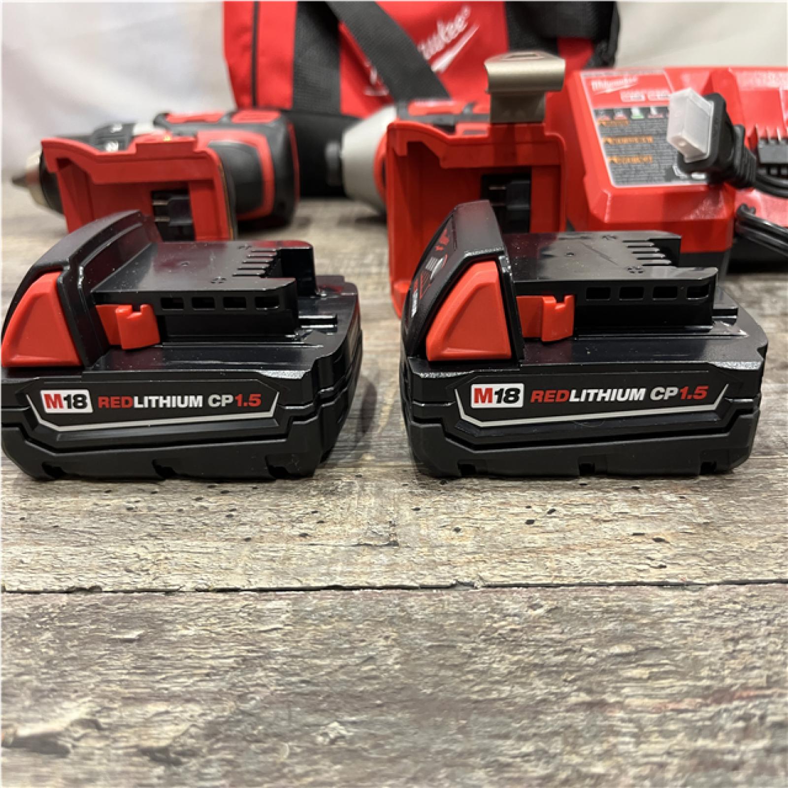 AS-IS Milwaukee 18V Lithium-Ion Cordless Drill Driver/Impact Driver Combo Kit