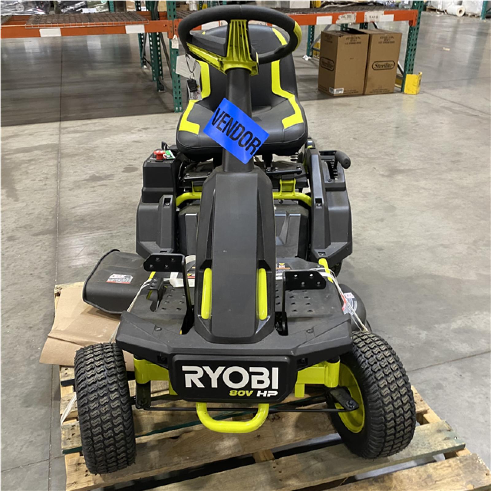 Dallas Location - As-Is RYOBI R1 80V HP Brushless Lithium Battery Cordless Electric 30 in. Riding Lawn Mower with 14 Ah Battery and Charger