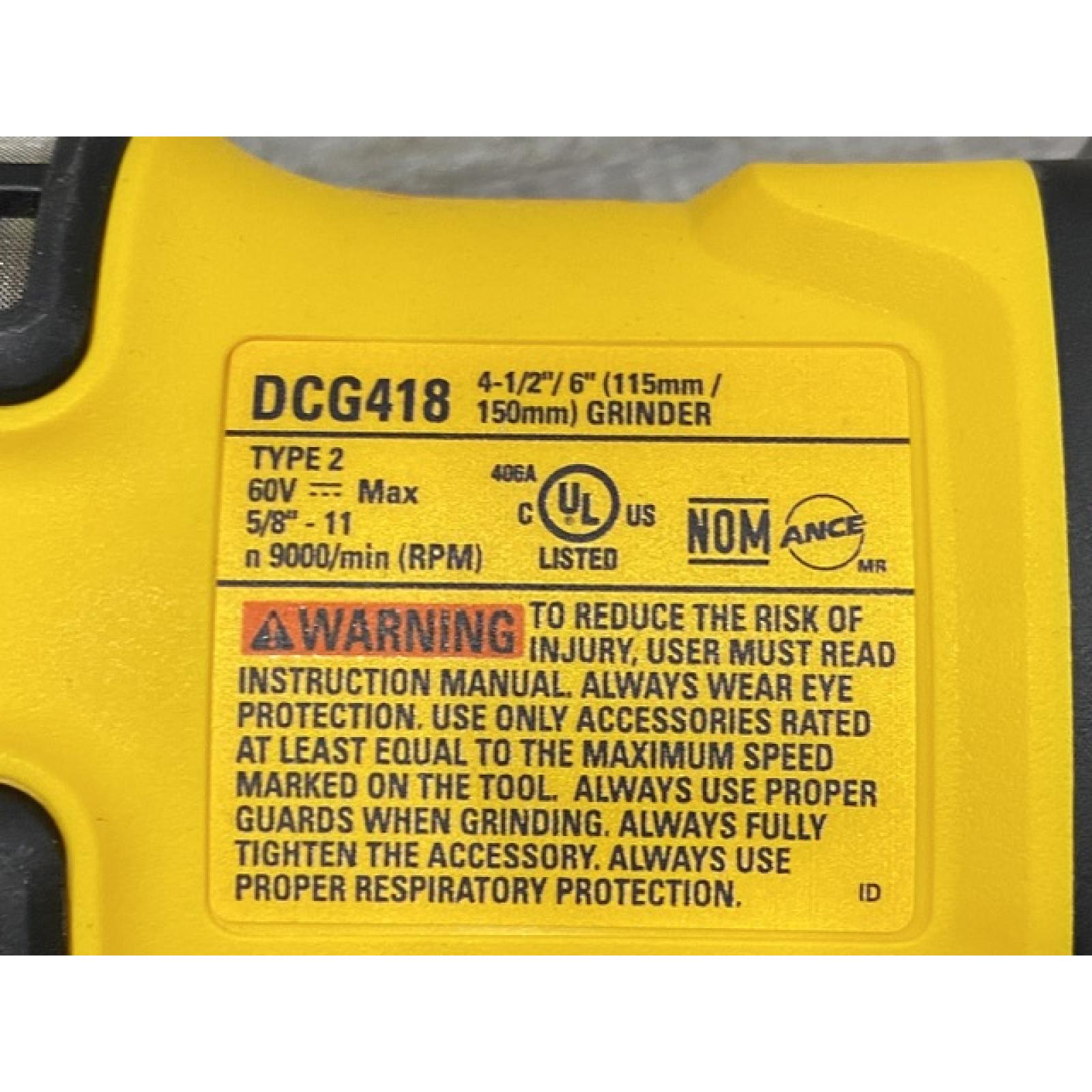 AS-IS DEWALT 60V MAX Cordless Brushless 4.5 in. to 6 in. Small Angle Grinder with Kickback Brake (Tool Only)