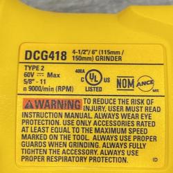 AS-IS DEWALT 60V MAX Cordless Brushless 4.5 in. to 6 in. Small Angle Grinder with Kickback Brake (Tool Only)