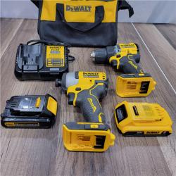 Dewalt DCK225D2 20V MAX ATOMIC Brushless Compact Lithium-Ion 1/2 in. Cordless Drill Driver and 1/4 in. Impact Driver Combo Kit with 2 Batteries 2 Ah