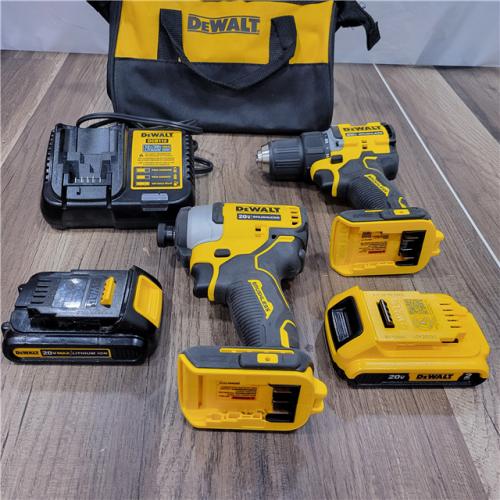 Dewalt DCK225D2 20V MAX ATOMIC Brushless Compact Lithium-Ion 1/2 in. Cordless Drill Driver and 1/4 in. Impact Driver Combo Kit with 2 Batteries 2 Ah