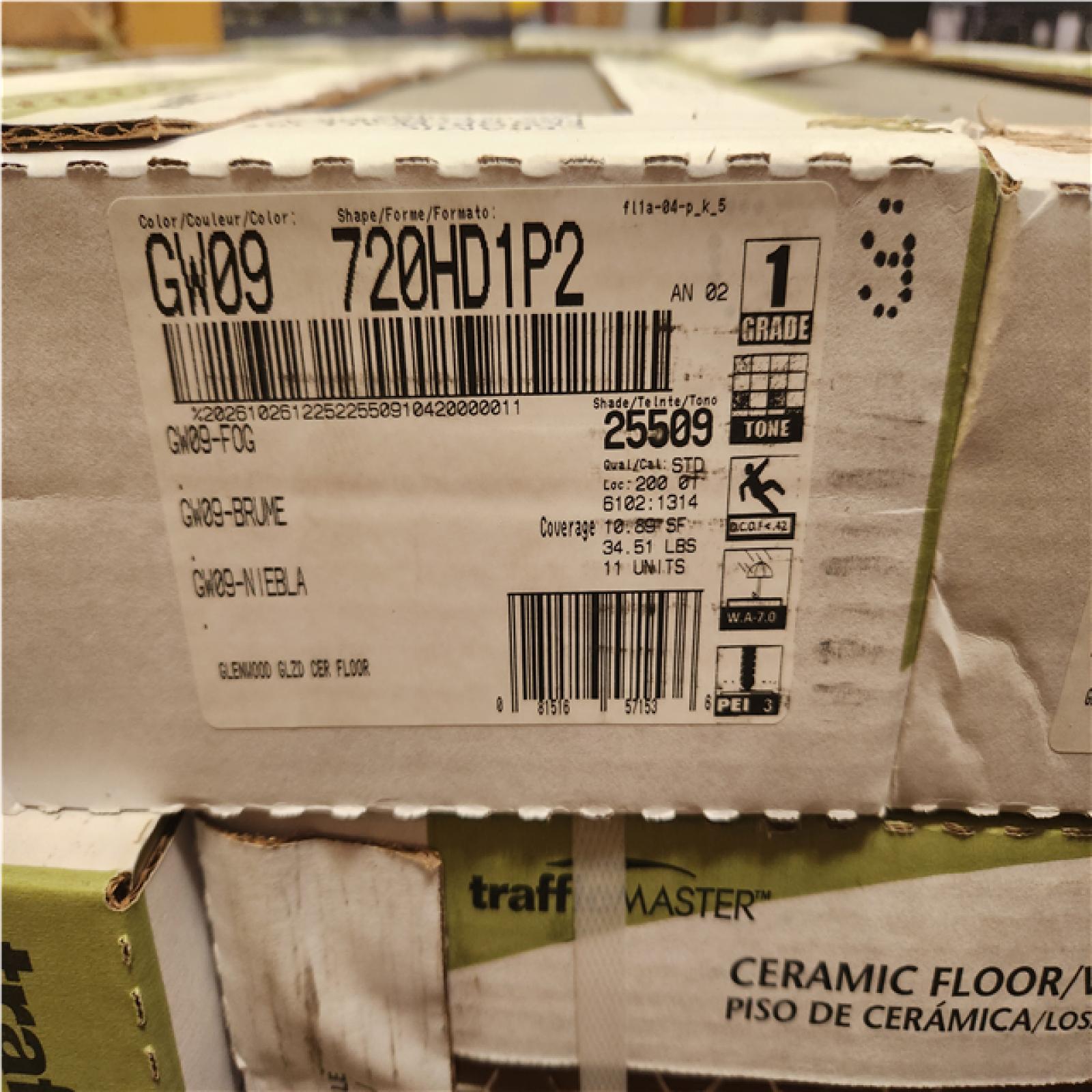 Phoenix NEW TrafficMaster Glenwood Fog 7 in. x 20 in. Ceramic Floor and Wall Tile (326 sq. ft. /30 case)