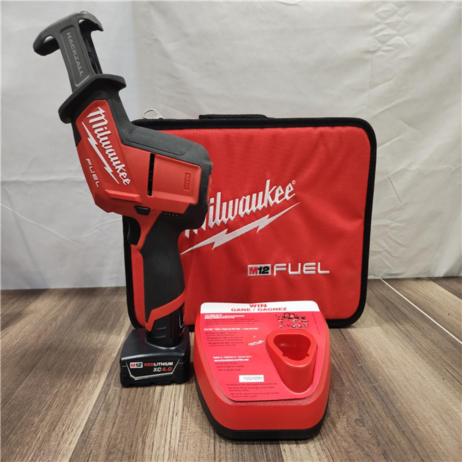 AS-IS- Milwaukee M12 FUEL 12-Volt Lithium-Ion Brushless Cordless HACKZALL Reciprocating Saw Kit W/ Free M12 2.0Ah Compact Battery