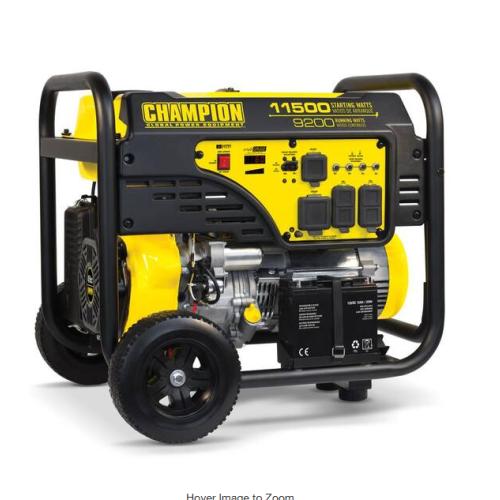 DALLAS LOCATION - Champion Power Equipment 11,500/9,200-Watt Gasoline Powered Electric Start Portable Generator