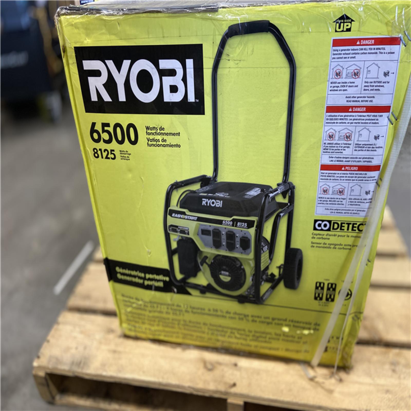 DALLAS LOCATION - RYOBI 6,500-Watt Gasoline Powered Portable Generator with CO Shutdown Sensor