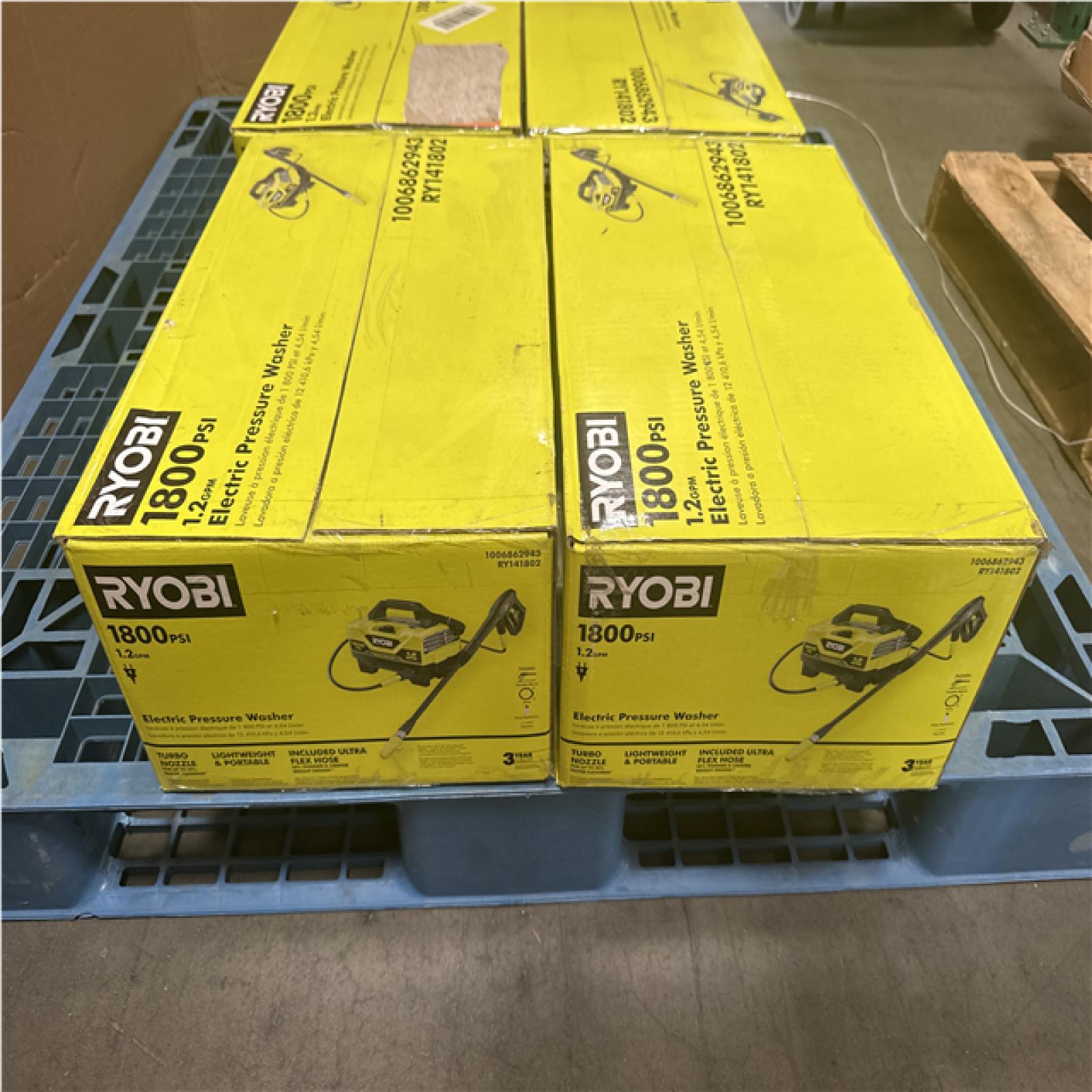 CALIFORNIA AS IS RYOBI 1800 PSI 1.2GPM ELECTRIC PRESSURE WASHER