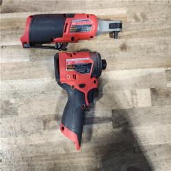 HOUSTON LOCATION - AS-IS Milwaukee M12 FUEL 12V Lithium-Ion Cordless 3/8 in. Ratchet and 1/4 in. Impact Driver Kit