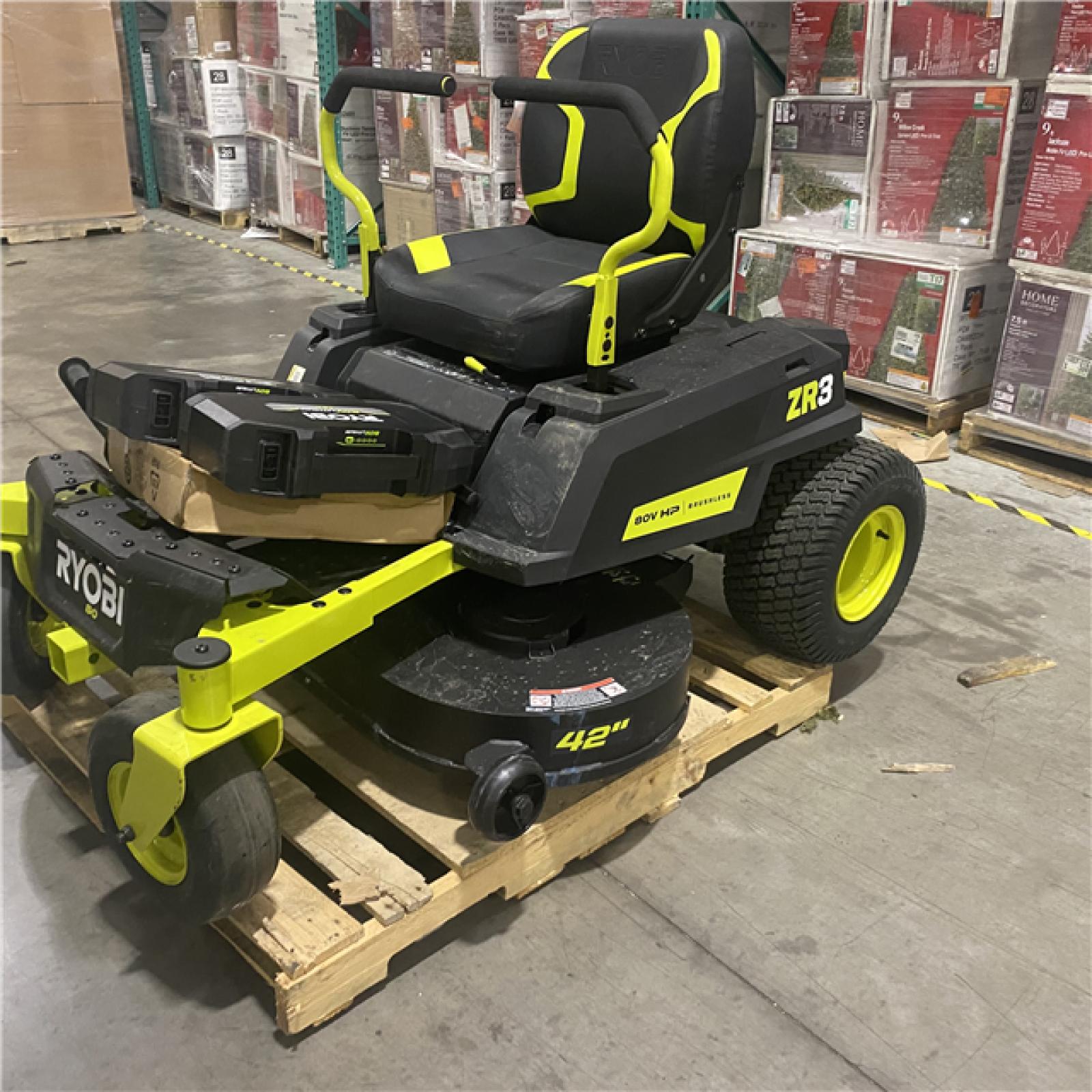 Dallas Location - As-Is RYOBI ZR3 80V HP Brushless Battery Cordless Electric 42 in. Zero Turn Riding Lawn Mower with (2) 14.0 Ah Batteries and Charger