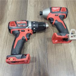 AS-IS Milwaukee M18 18V Cordless Brushed 2 Tool Drill/Driver and Impact Driver Kit