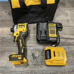 AS-IS DEWALT 20V MAX XR Lithium-Ion Brushless Cordless 3-Speed High Torque 1/4 in. Impact Driver Kit