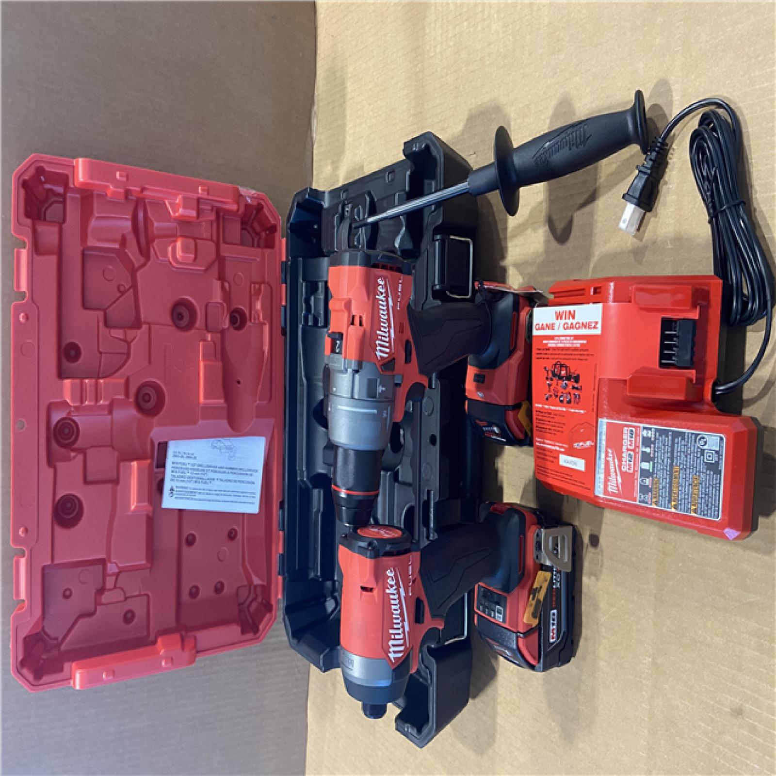 AS-IS - Milwaukee M18 FUEL 18V Lithium-Ion Brushless Cordless Hammer Drill and Impact Driver Combo Kit (2-Tool) with 2 Batteries
