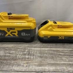 AS-IS DEWALT 20V XR Lithium-Ion Starter Pack with 8.0 Ah and 4.0 Ah Battery Packs and Charger